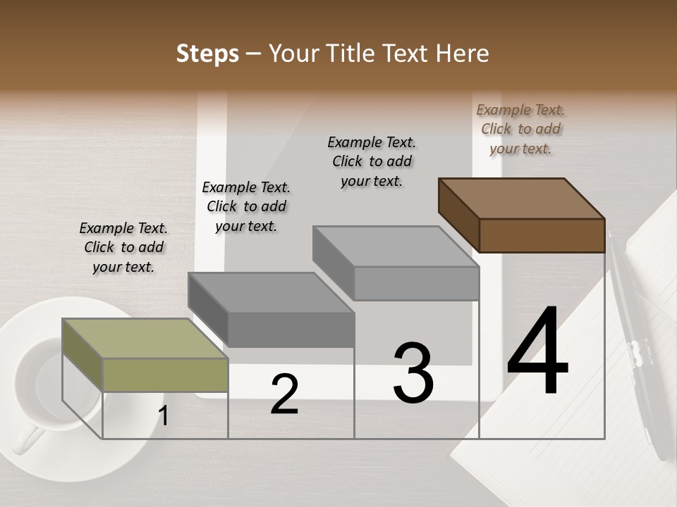 A Tablet Computer Sitting On Top Of A Desk Next To A Cup Of Coffee PowerPoint Template