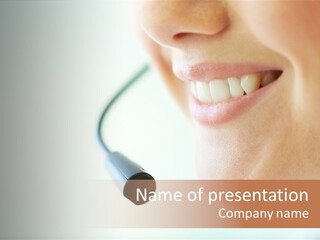 Toothy Joyful Operator PowerPoint Template