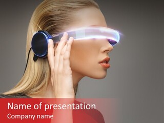 Glasses Beautiful Girl PowerPoint Template