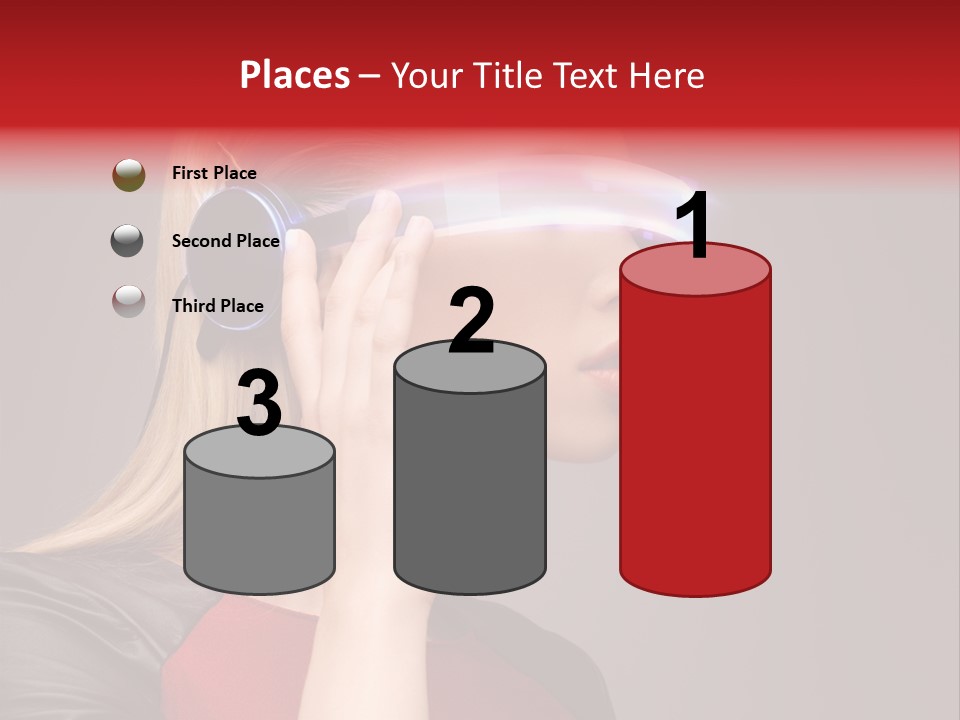 Glasses Beautiful Girl PowerPoint Template