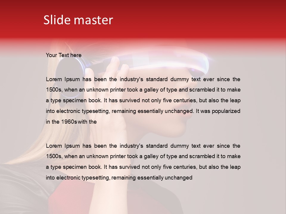 Glasses Beautiful Girl PowerPoint Template