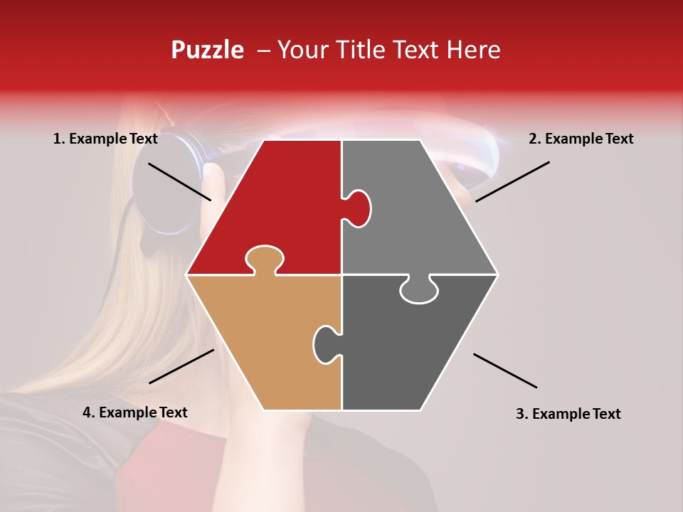 Glasses Beautiful Girl PowerPoint Template