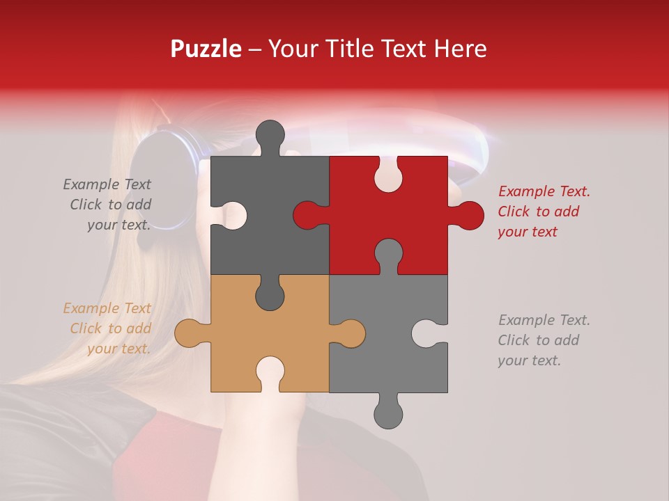 Glasses Beautiful Girl PowerPoint Template