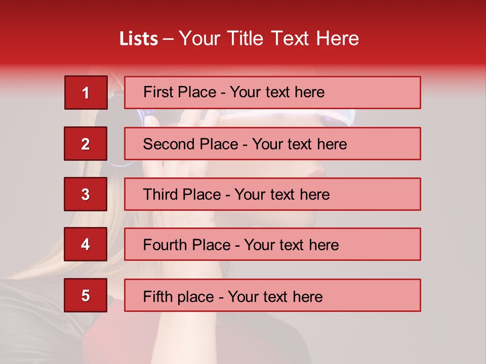 Glasses Beautiful Girl PowerPoint Template