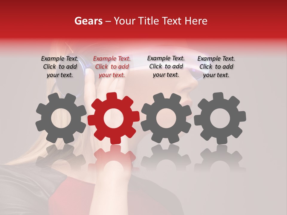 Glasses Beautiful Girl PowerPoint Template