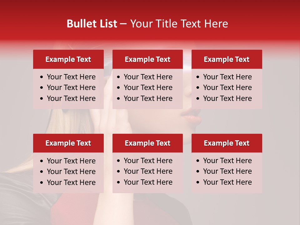 Glasses Beautiful Girl PowerPoint Template