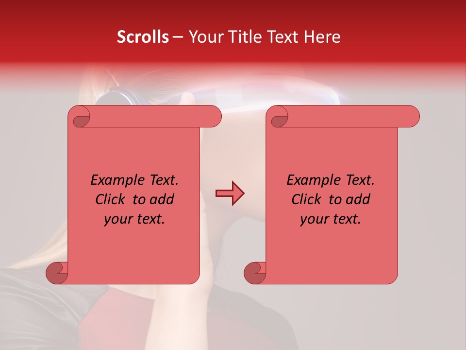 Glasses Beautiful Girl PowerPoint Template