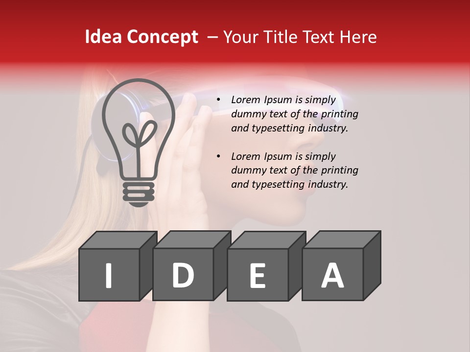 Glasses Beautiful Girl PowerPoint Template