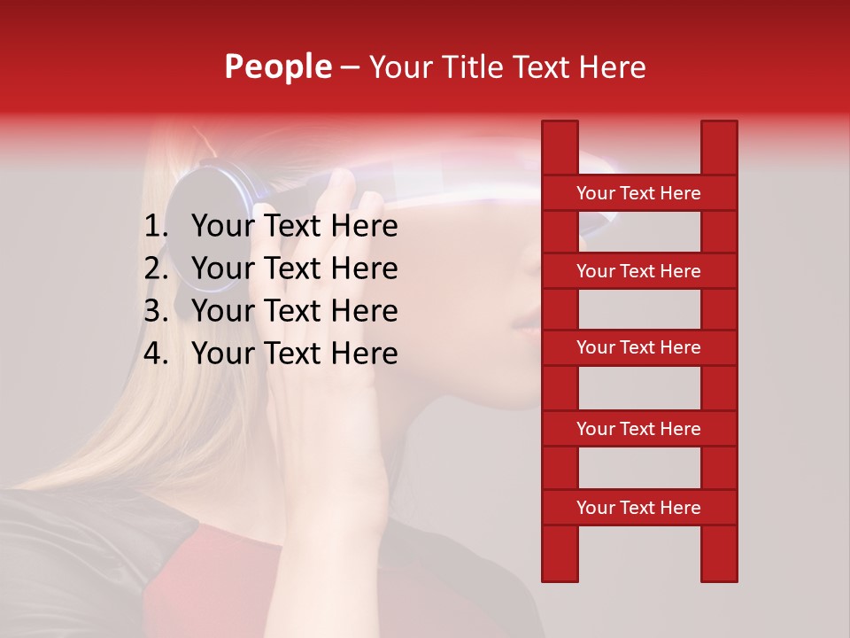 Glasses Beautiful Girl PowerPoint Template