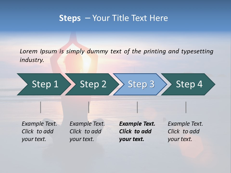 A Woman Doing Yoga On The Beach At Sunset PowerPoint Template
