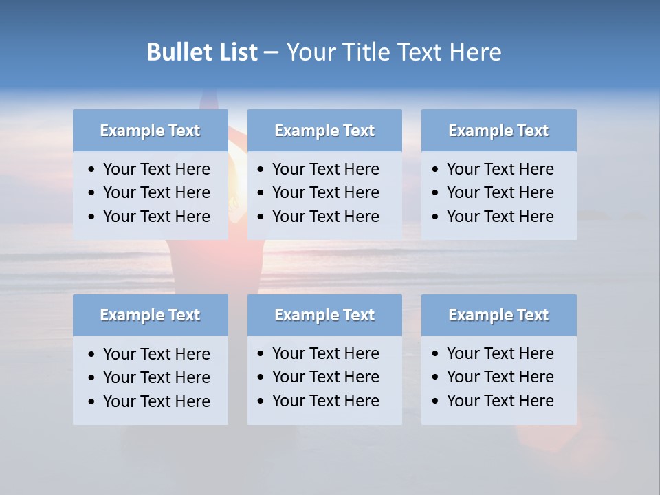 A Woman Doing Yoga On The Beach At Sunset PowerPoint Template