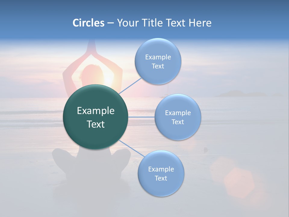 A Woman Doing Yoga On The Beach At Sunset PowerPoint Template