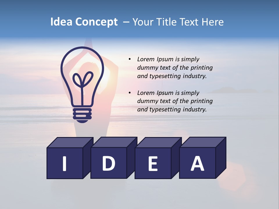 A Woman Doing Yoga On The Beach At Sunset PowerPoint Template