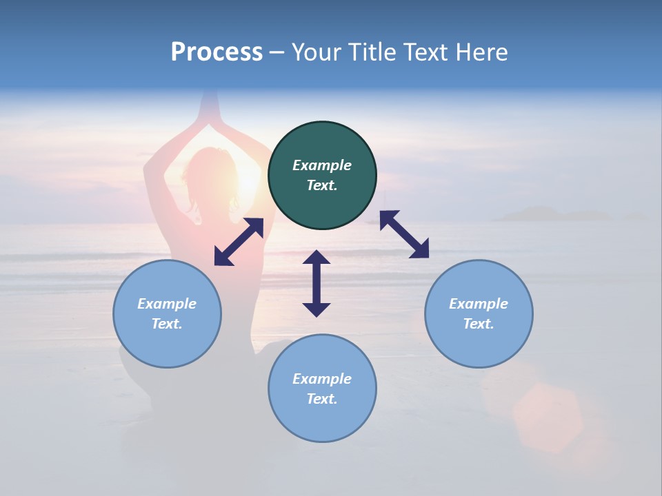 A Woman Doing Yoga On The Beach At Sunset PowerPoint Template