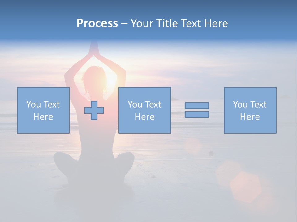 A Woman Doing Yoga On The Beach At Sunset PowerPoint Template