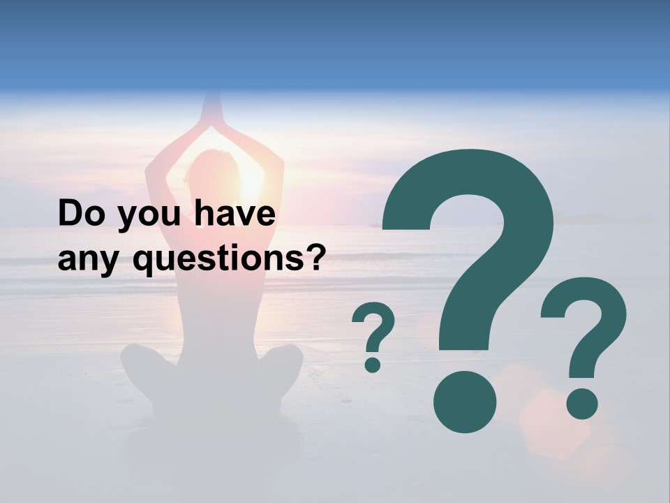 A Woman Doing Yoga On The Beach At Sunset PowerPoint Template