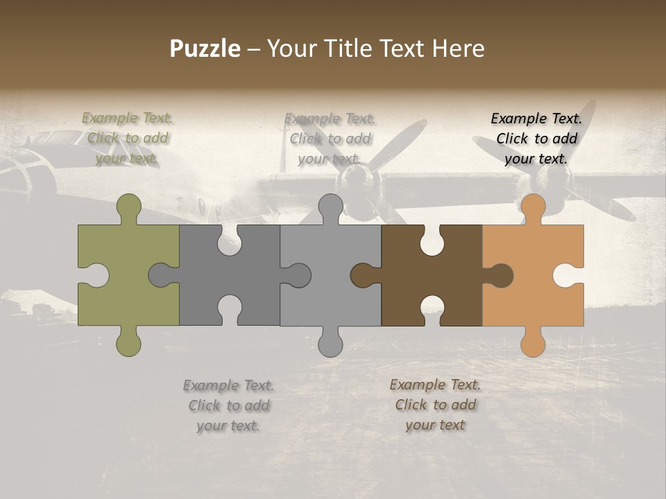 Sepia Fuselage History PowerPoint Template