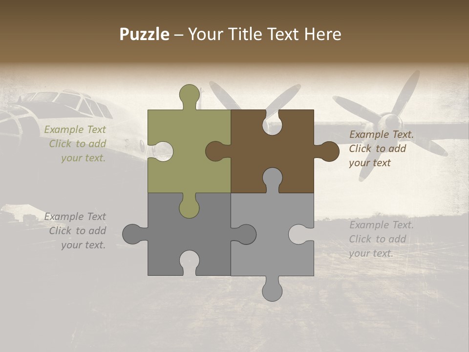 Sepia Fuselage History PowerPoint Template