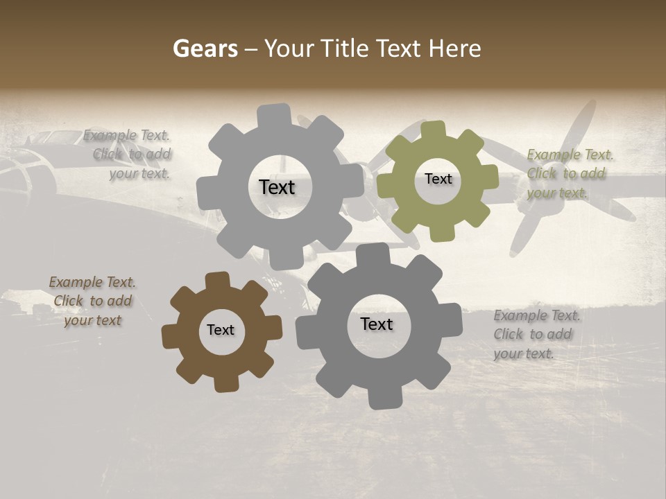 Sepia Fuselage History PowerPoint Template