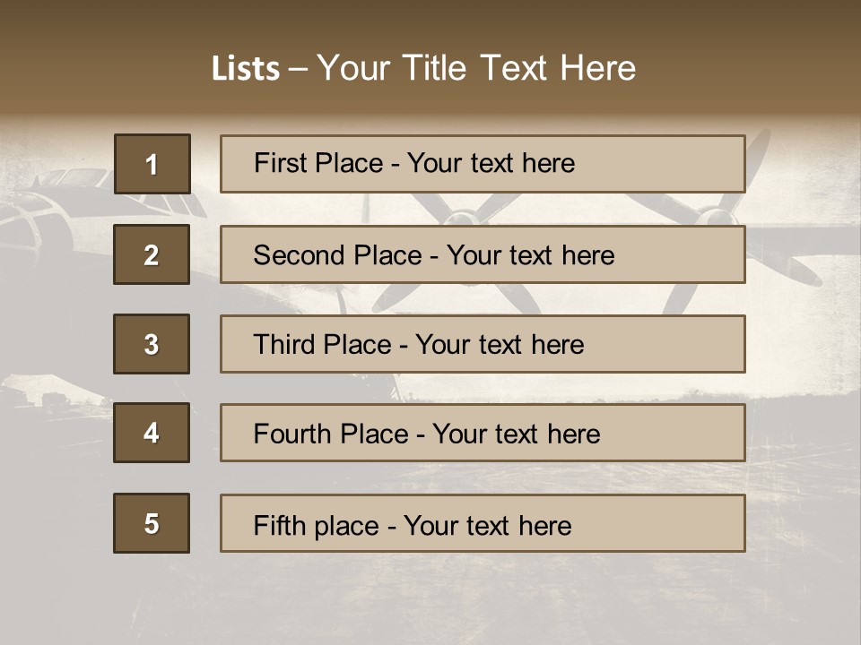 Sepia Fuselage History PowerPoint Template