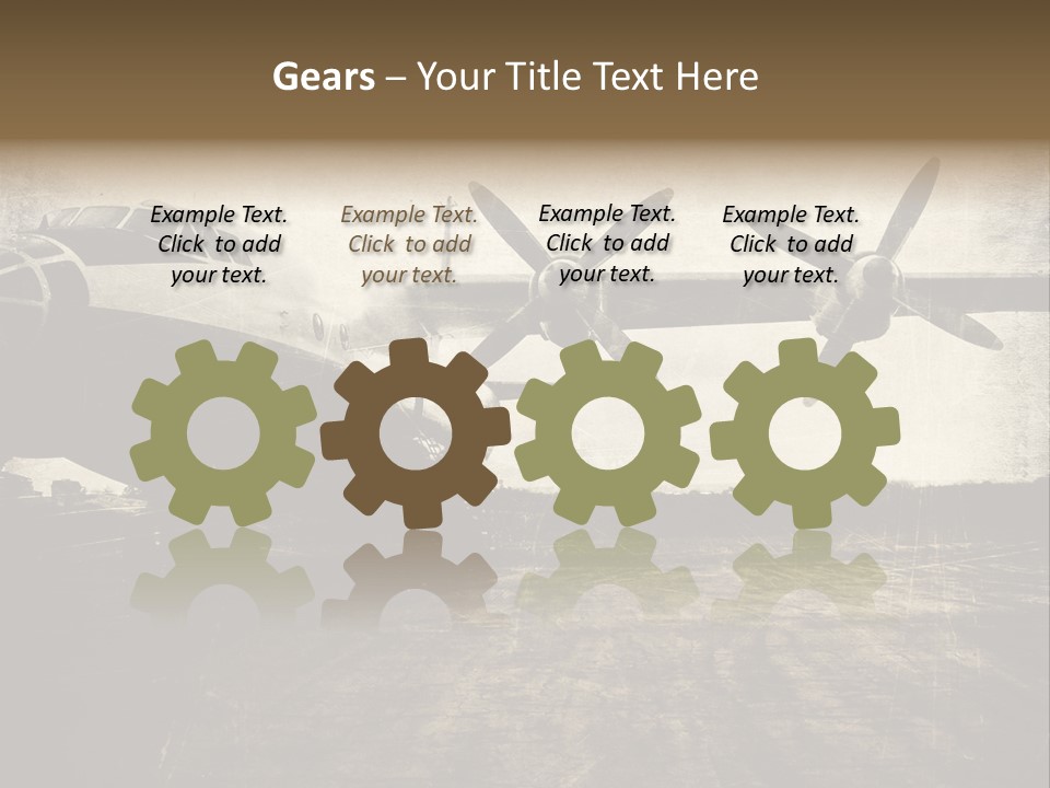 Sepia Fuselage History PowerPoint Template