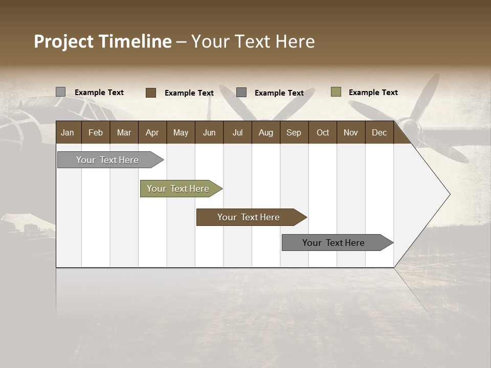 Sepia Fuselage History PowerPoint Template