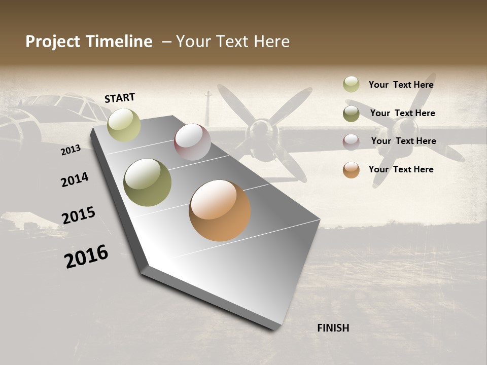 Sepia Fuselage History PowerPoint Template