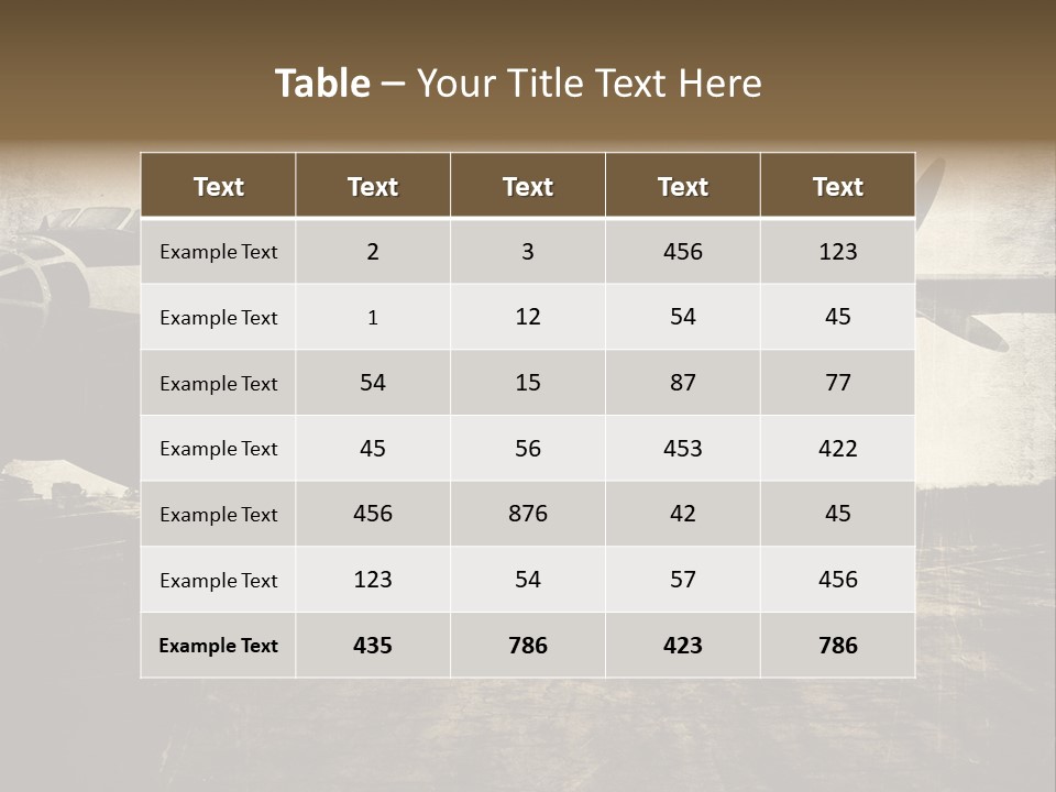 Sepia Fuselage History PowerPoint Template