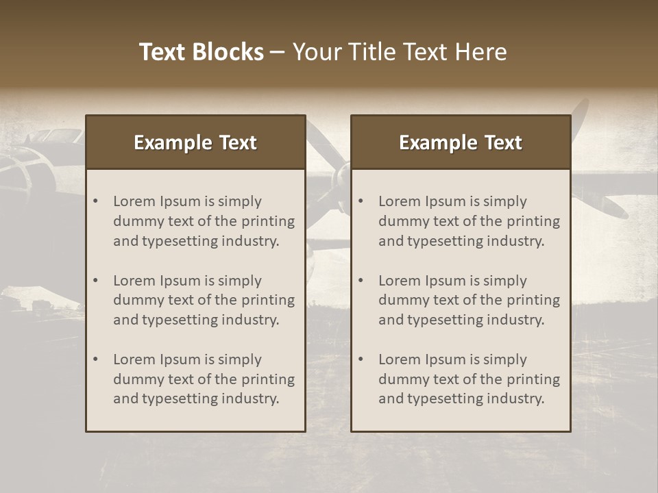 Sepia Fuselage History PowerPoint Template