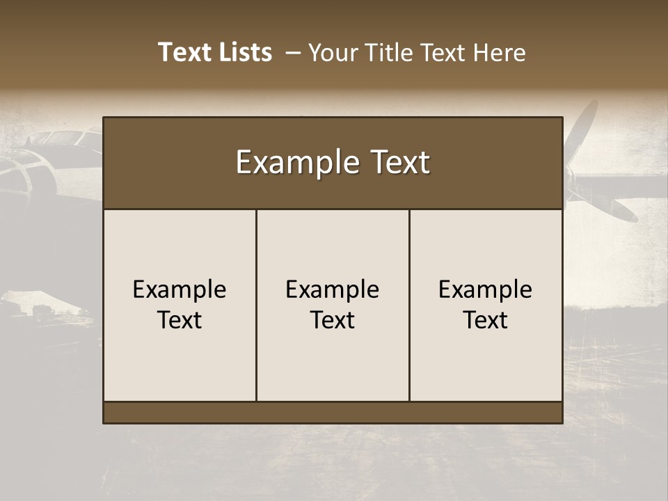 Sepia Fuselage History PowerPoint Template