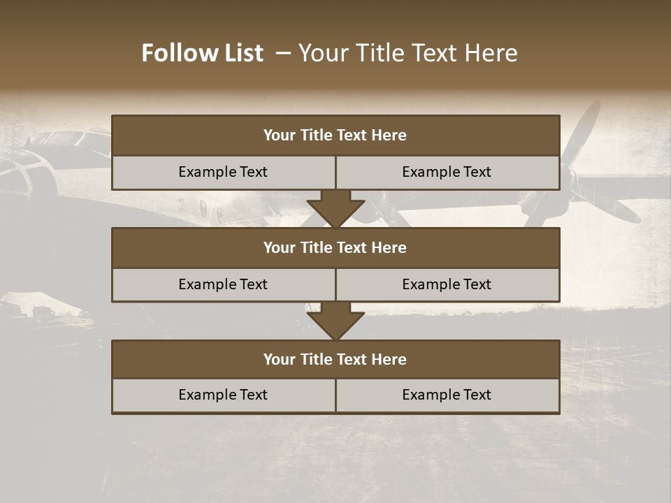 Sepia Fuselage History PowerPoint Template