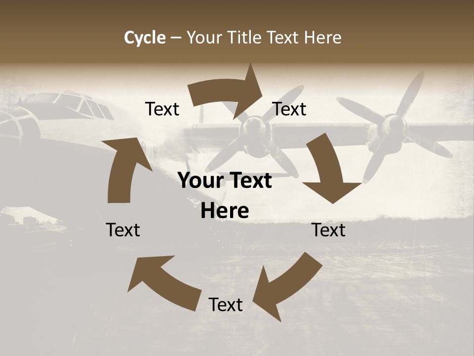 Sepia Fuselage History PowerPoint Template