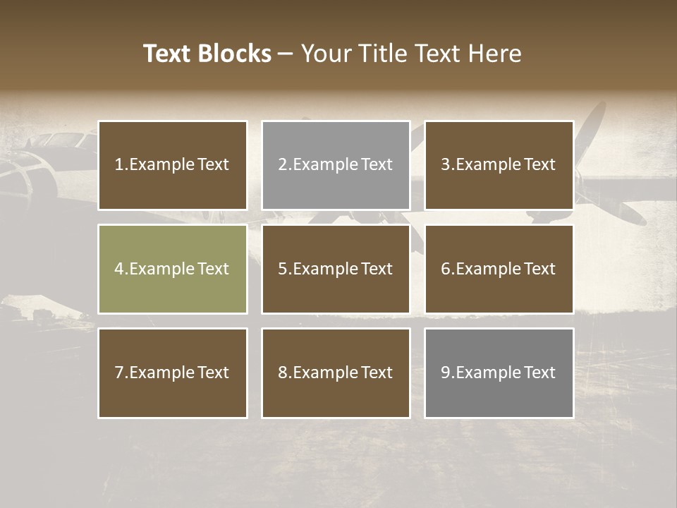 Sepia Fuselage History PowerPoint Template