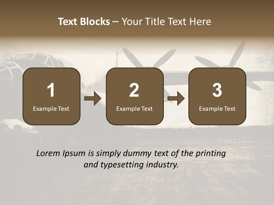 Sepia Fuselage History PowerPoint Template