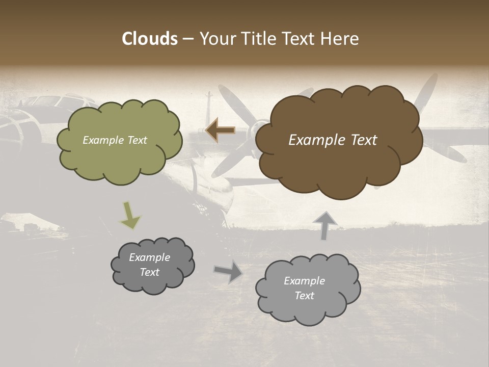 Sepia Fuselage History PowerPoint Template
