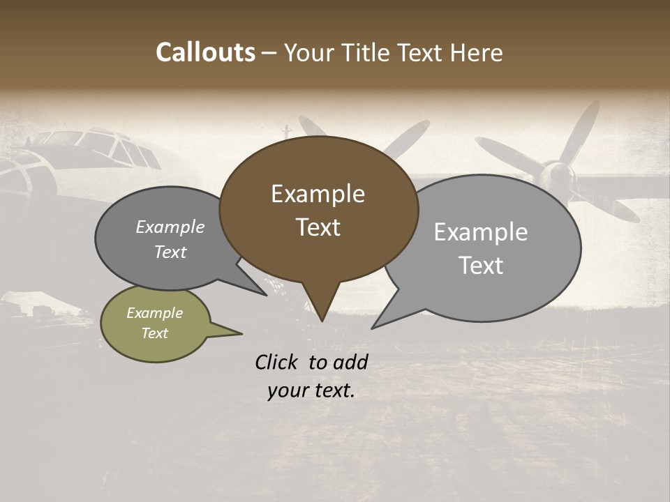 Sepia Fuselage History PowerPoint Template