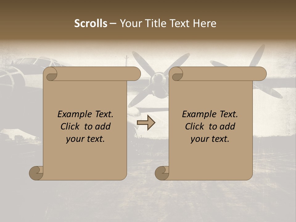 Sepia Fuselage History PowerPoint Template