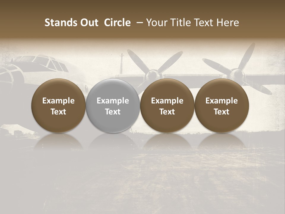 Sepia Fuselage History PowerPoint Template