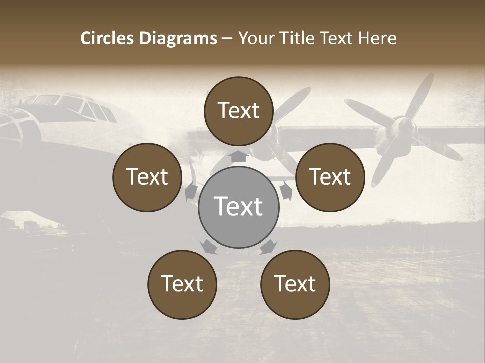 Sepia Fuselage History PowerPoint Template