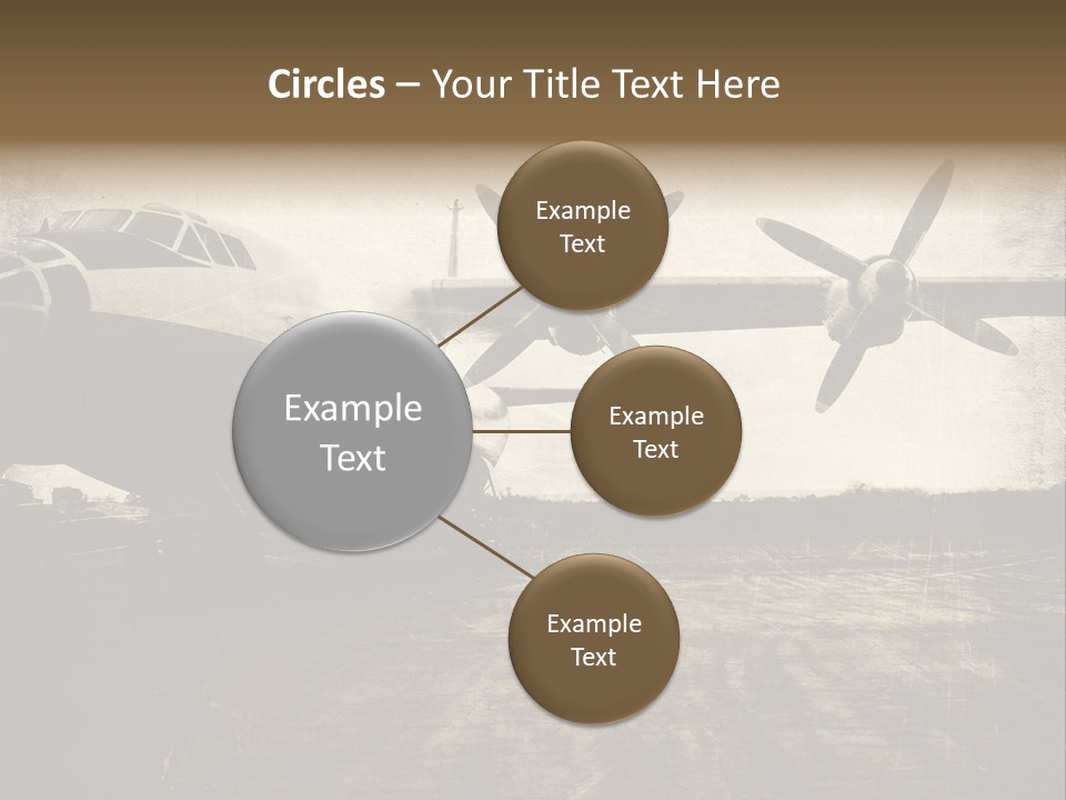 Sepia Fuselage History PowerPoint Template