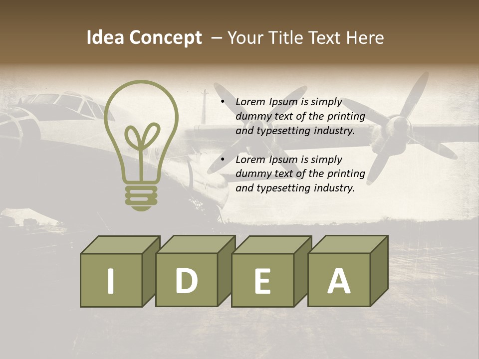 Sepia Fuselage History PowerPoint Template