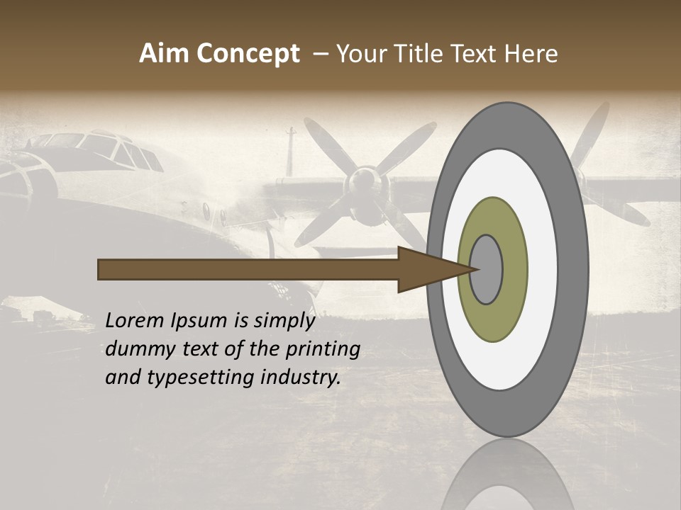 Sepia Fuselage History PowerPoint Template