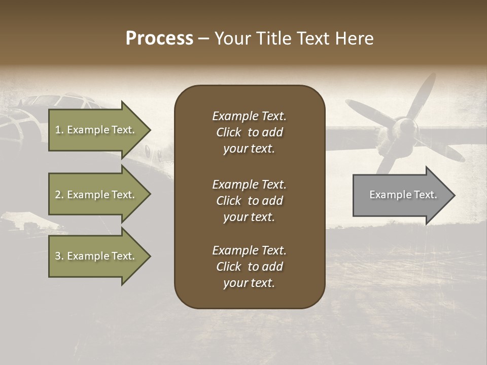Sepia Fuselage History PowerPoint Template