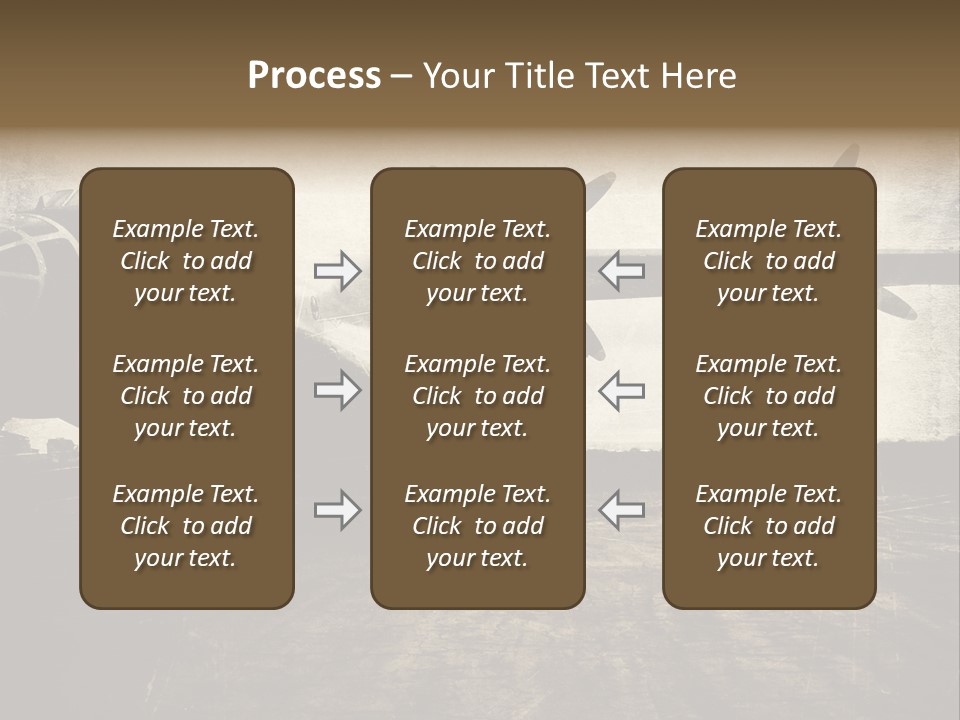 Sepia Fuselage History PowerPoint Template