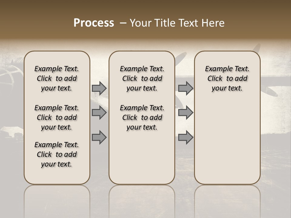 Sepia Fuselage History PowerPoint Template
