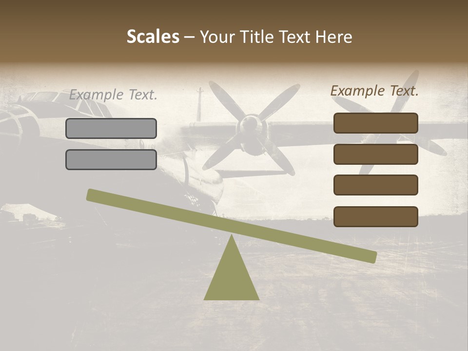 Sepia Fuselage History PowerPoint Template