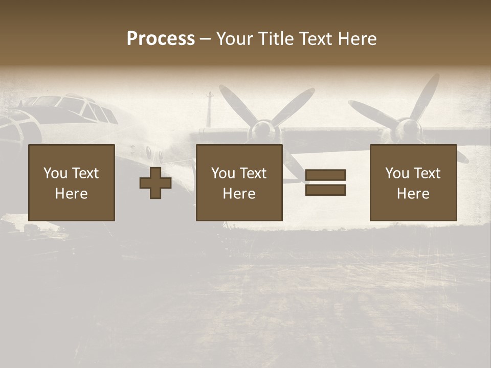 Sepia Fuselage History PowerPoint Template