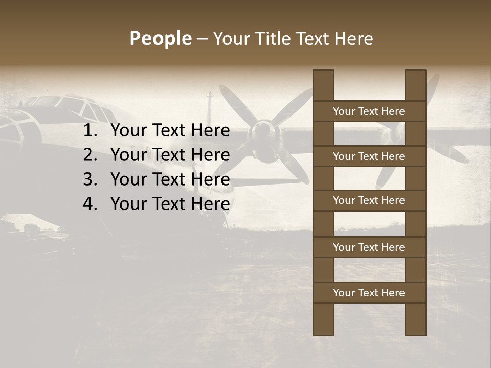 Sepia Fuselage History PowerPoint Template