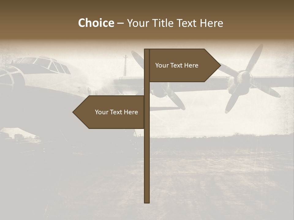 Sepia Fuselage History PowerPoint Template