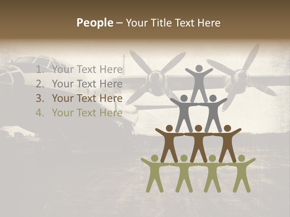 Sepia Fuselage History PowerPoint Template